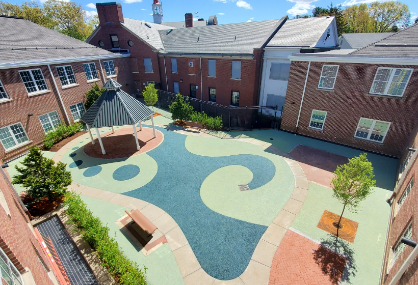 poured in place rubber surfacing used at a park